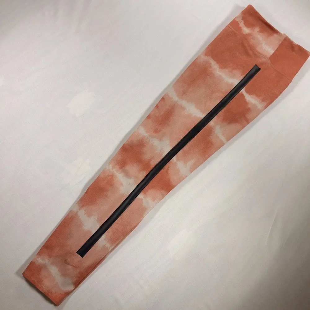 Women's Nike One Luxe Mid-Rise Full Length Orange Tie Dye Leggings Large NWOT